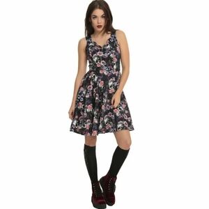 Hell Bunny | Skull Floral Open Back Dress/ Gently Used